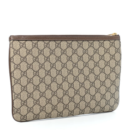 Gucci GG Supreme Monogram Large Ophidia Pouch Clutch Brown 3 of 7