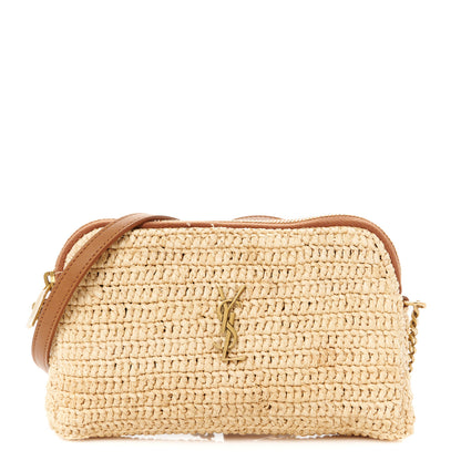 Saint Laurent Raffia Calfskin Gaby Crossbody Bag Natural Brick 1 of 10