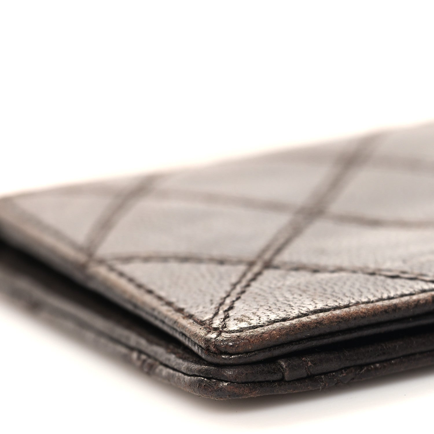 Chanel Lambskin Double Stitch Flap Card Holder Brown 10 of 12