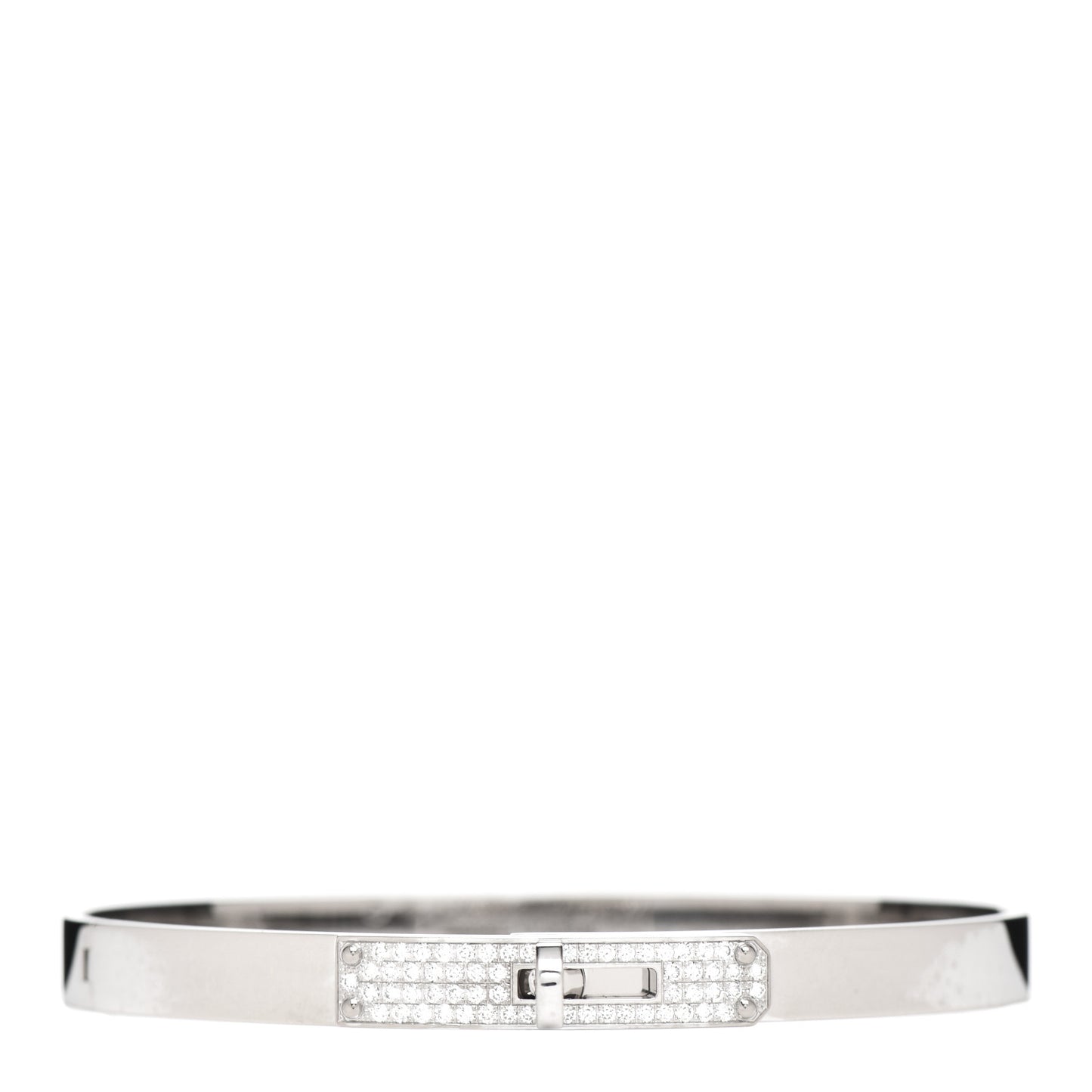 18K White Gold Diamond PM Kelly Pave Bracelet ST