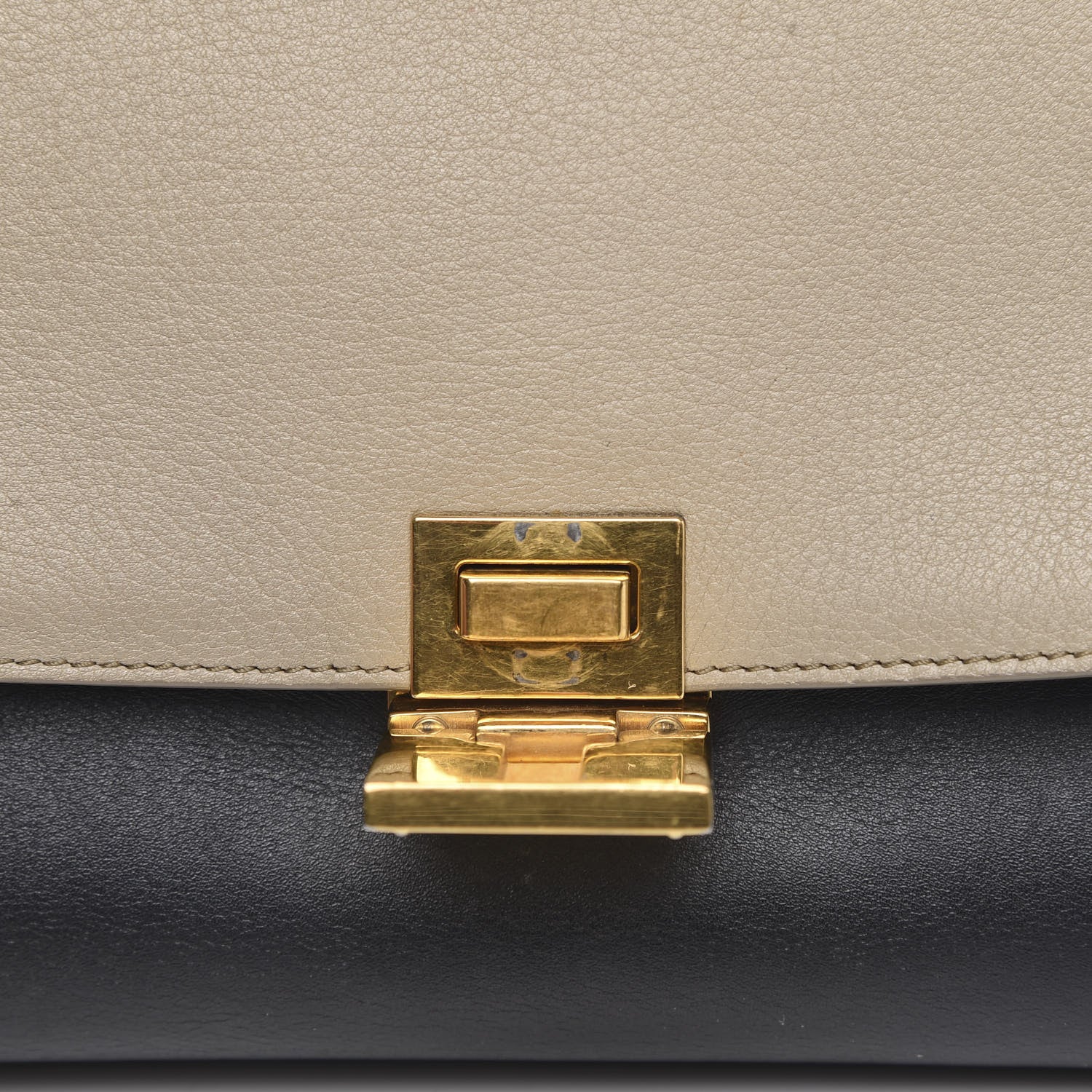 Celine Calfskin Suede Medium Tri-color Trapeze Tri-color Sand 12 of 19