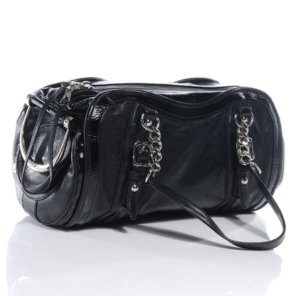 Balenciaga Leather Embossed Logo Satchel Black 3 of 10