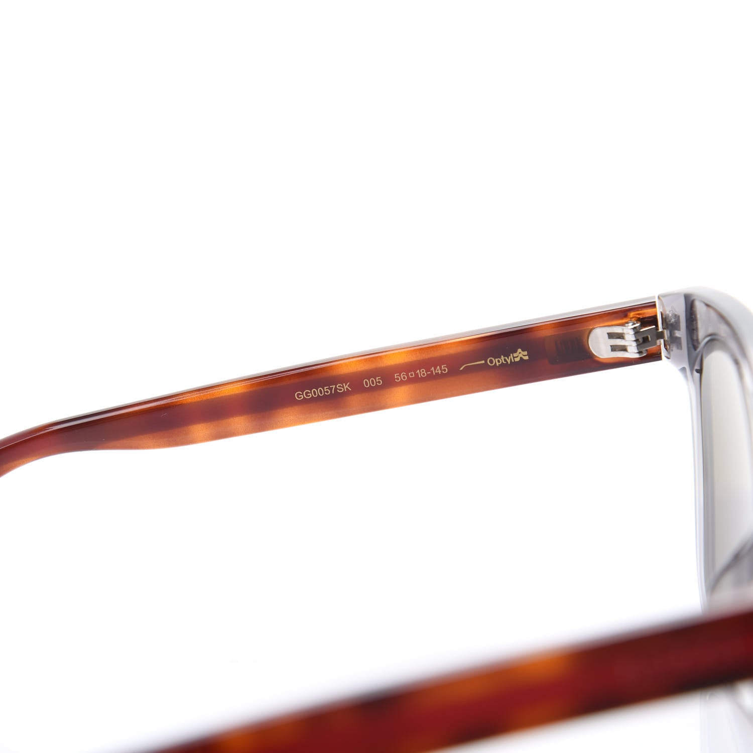 Gucci Acetate Square Frame Web Sunglasses GG0057SK Grey Havana 5 of 8