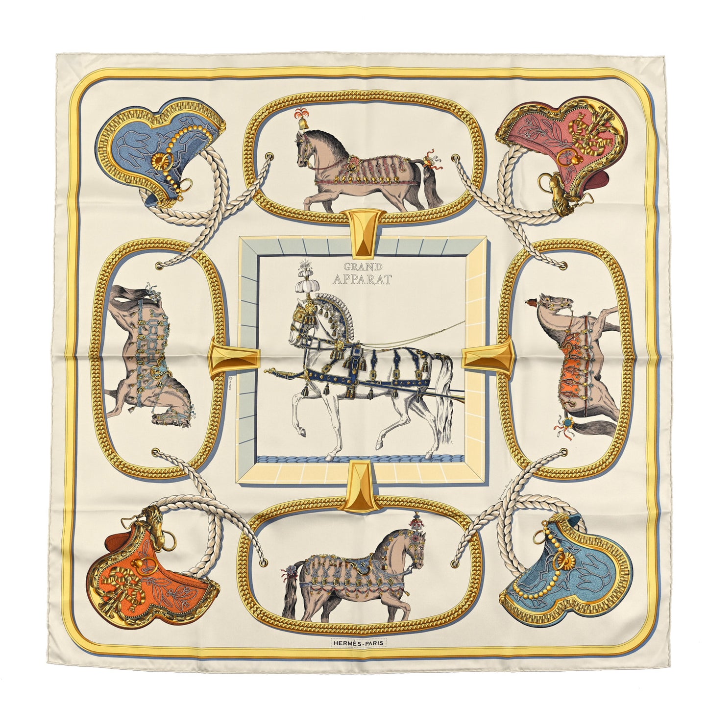 Silk Grand Apparat Forever Scarf 90 Creme Gold Multicolore