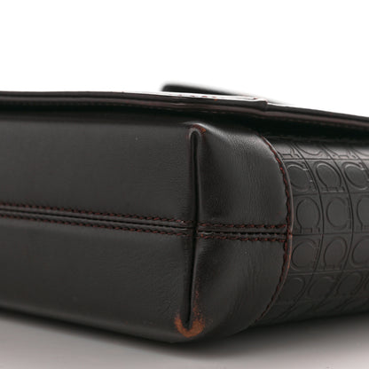 Salvatore Ferragamo Calfskin Gancini Messenger Bag Dark Brown 8 of 11