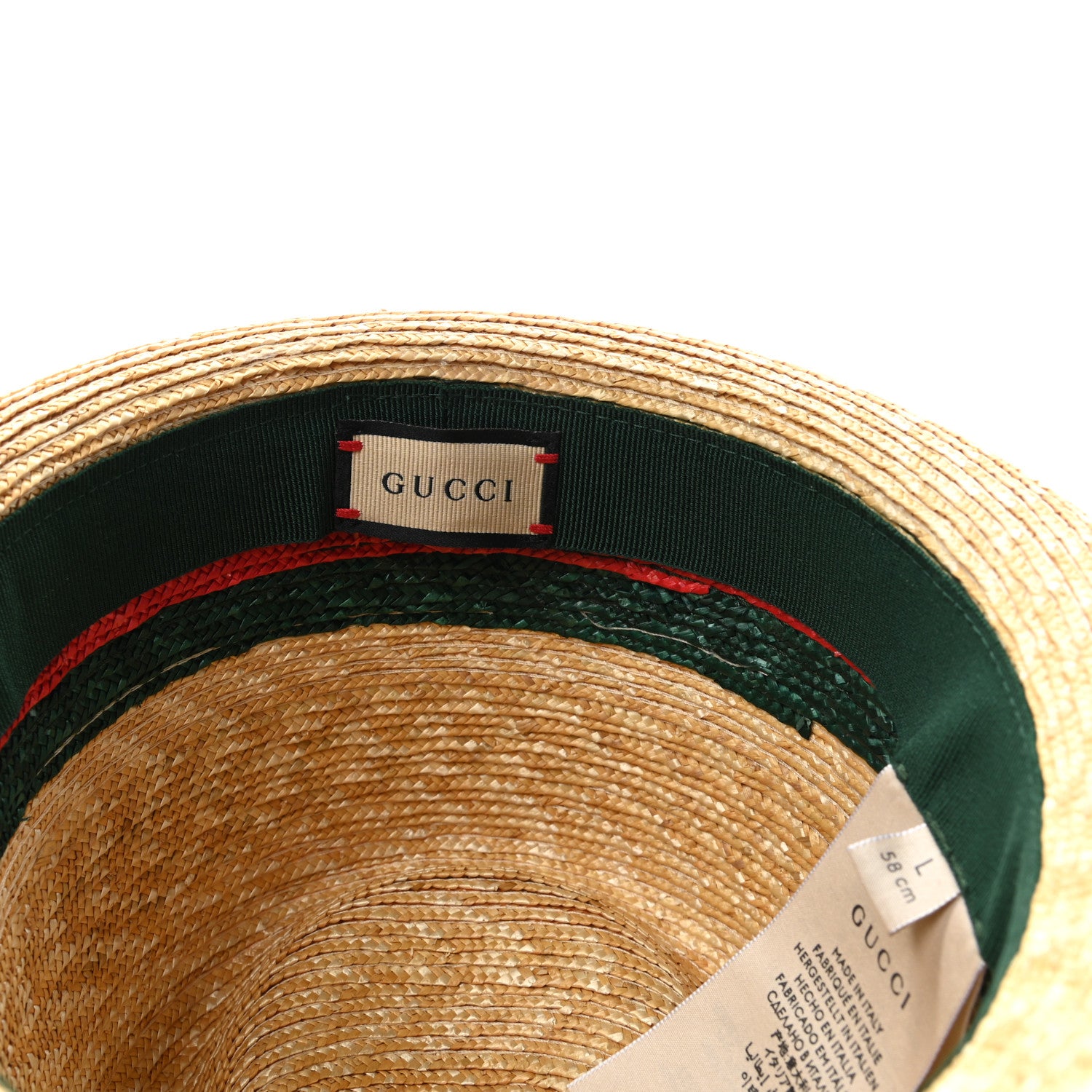 Gucci Abaca Straw Web Fedora Hat L 9 of 9