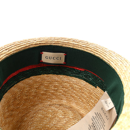 Gucci Abaca Straw Web Fedora Hat L 9 of 9