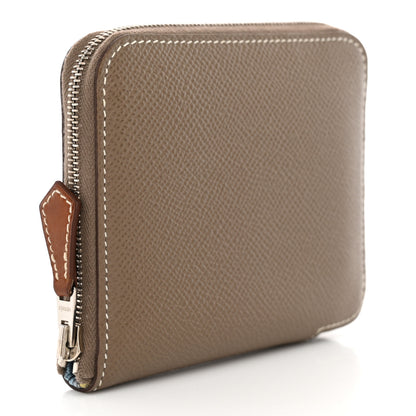 Hermes Epsom Silk'in Compact Wallet Etoupe 3 of 8