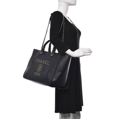 Chanel Caviar Medium Studded Deauville Tote Navy 2 of 11