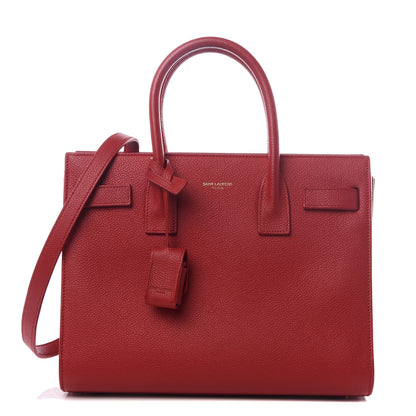 Saint Laurent Grained Calfskin Baby Sac De Jour Lipstick Red 1 of 8