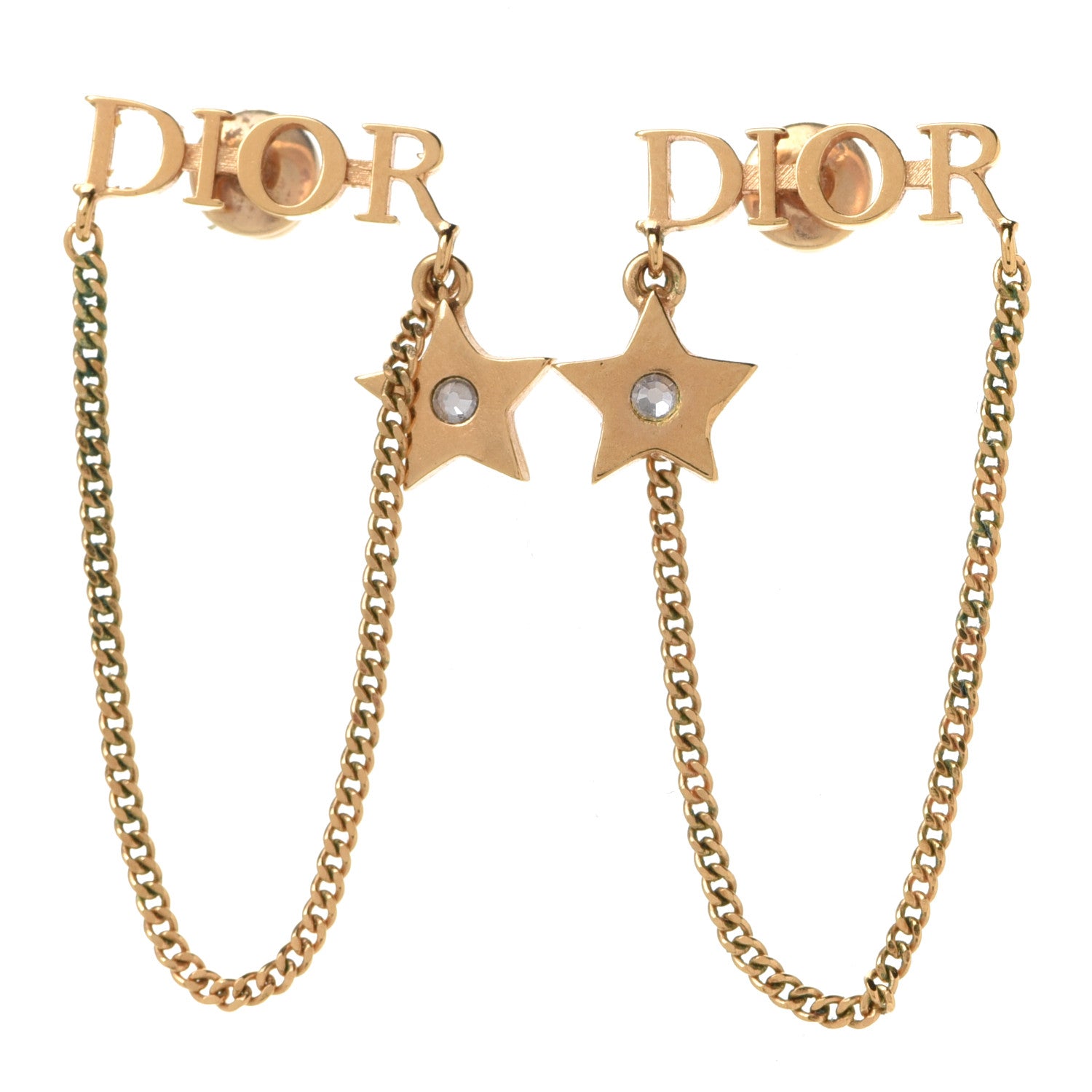 Christian Dior Metal Chain Star Dio(r)evolution Earrings Gold 1 of 3