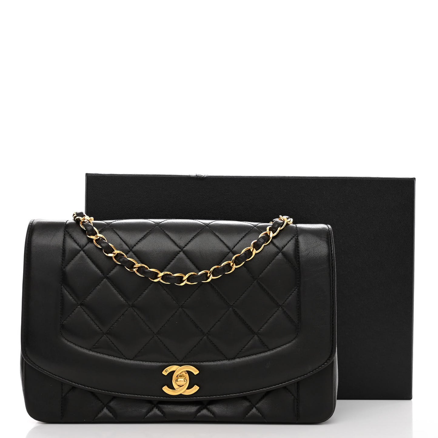 Lambskin Quilted Medium Single Flap Black