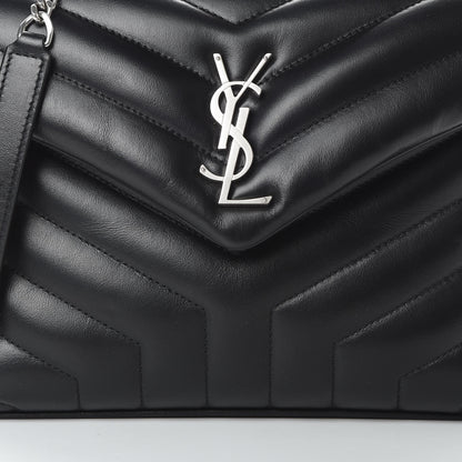 Saint Laurent Calfskin Y Quilted Monogram Small Loulou Chain Satchel Black 9 of 12