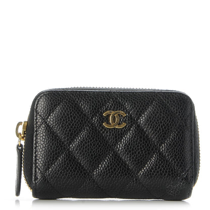 Chanel Caviar Quilted Zip Coin Purse Black 1 of 7