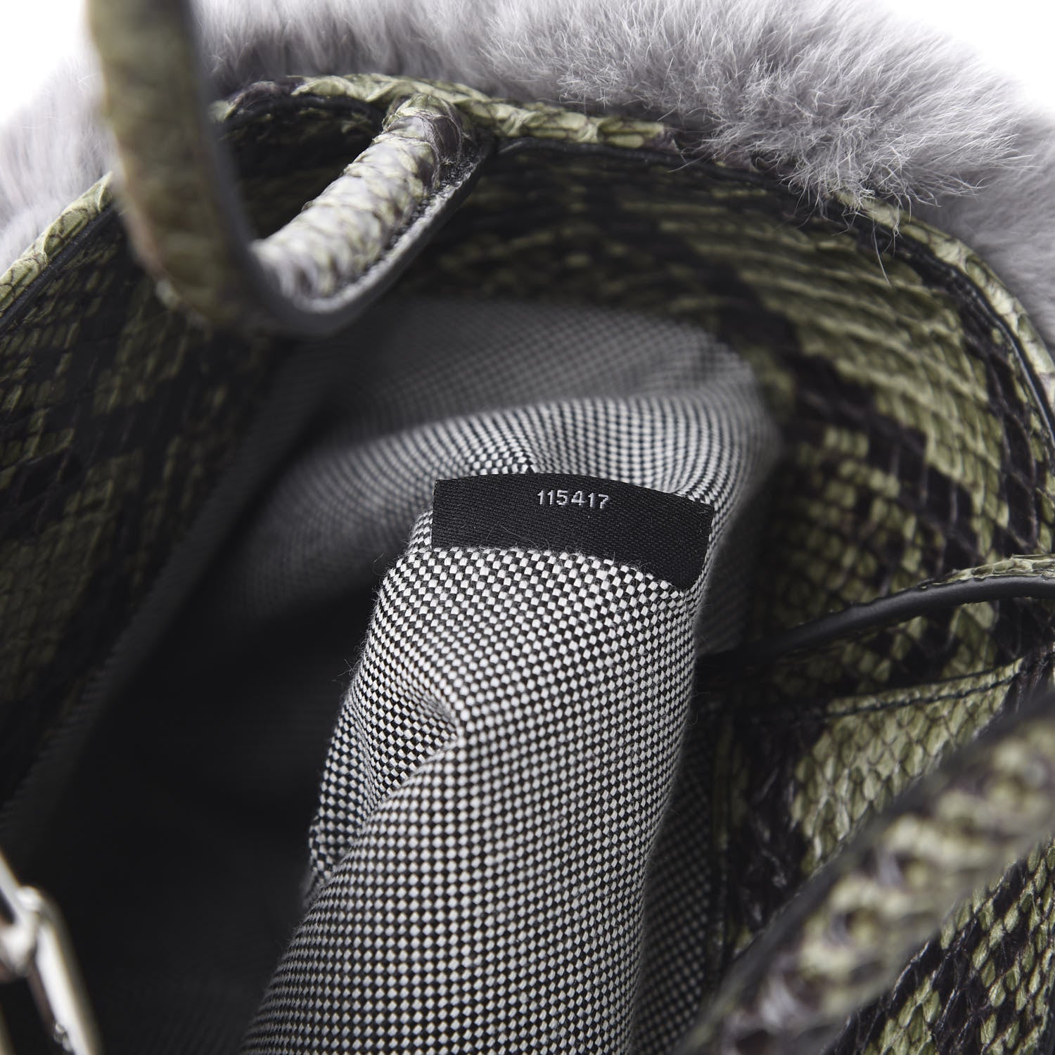 Alexander Wang Rabbit Fur Snakeskin Mini Roxy Bucket Grey 7 of 13