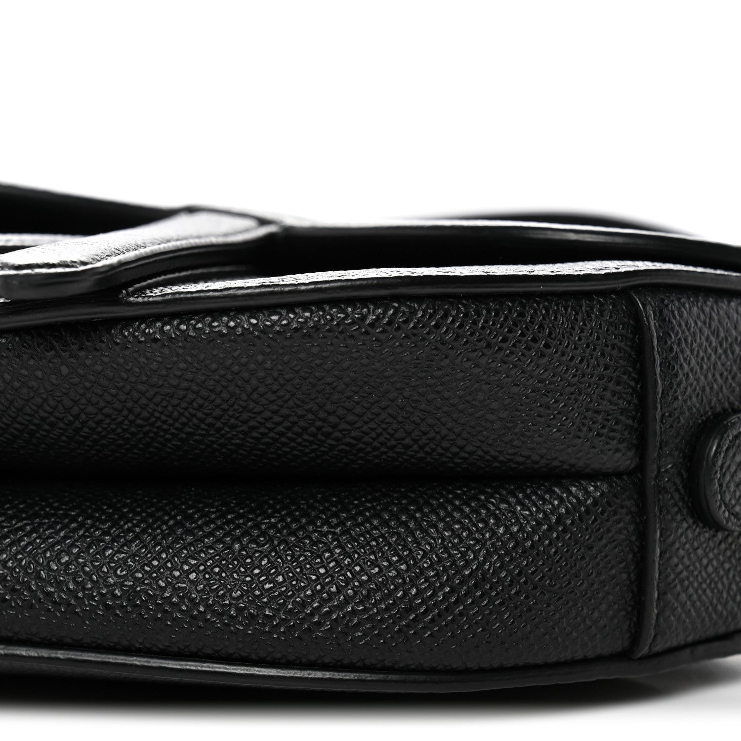 Christian Dior Grained Calfskin Mini Saddle Bag With Strap Black 10 of 10