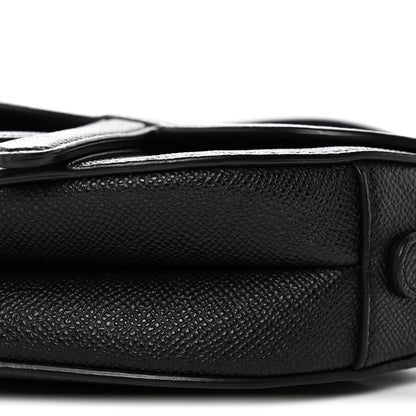 Christian Dior Grained Calfskin Mini Saddle Bag With Strap Black 10 of 10