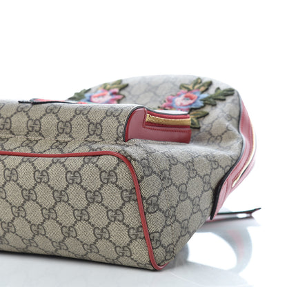 Gucci GG Supreme Monogram Web Kingsnake Heart Embroidered Small Day Backpack Red 6 of 10