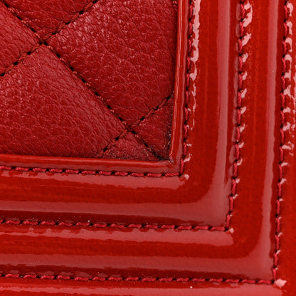 Chanel Goatskin Patent Quilted New Medium Boy Flap Red 12 of 15