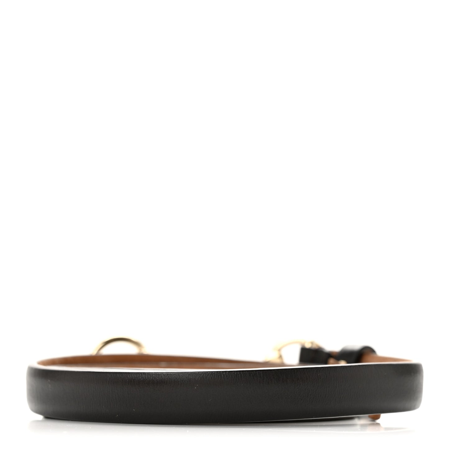 Calfskin Horsebit Skinny Belt 75 30 Brown