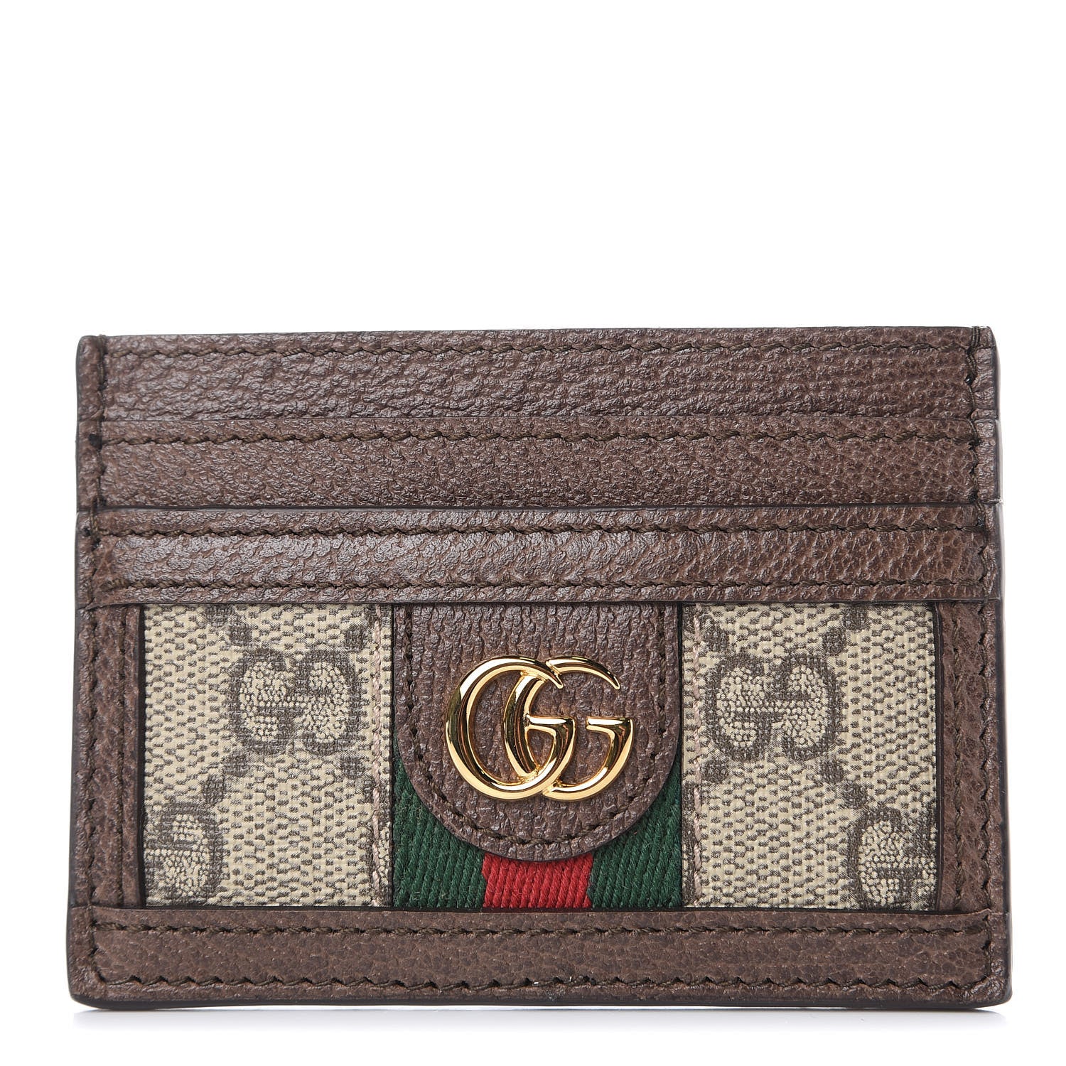 Gucci GG Supreme Monogram Ophidia Card Holder Brown 1 of 7