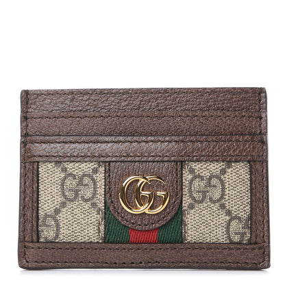 Gucci GG Supreme Monogram Ophidia Card Holder Brown 1 of 7