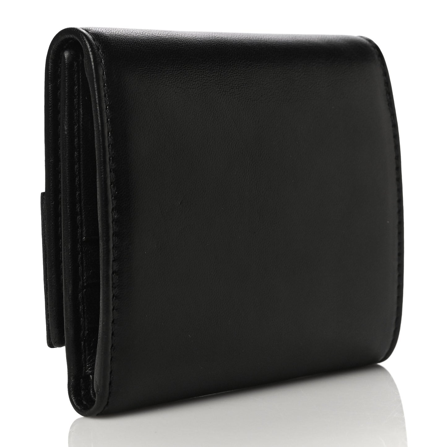 Calfskin New Britt Tri Fold Wallet Black