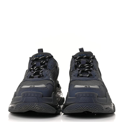 Balenciaga Fabric Mesh Clear Sole Womens Triple S Sneakers 40 Ombre Blue 2 of 6