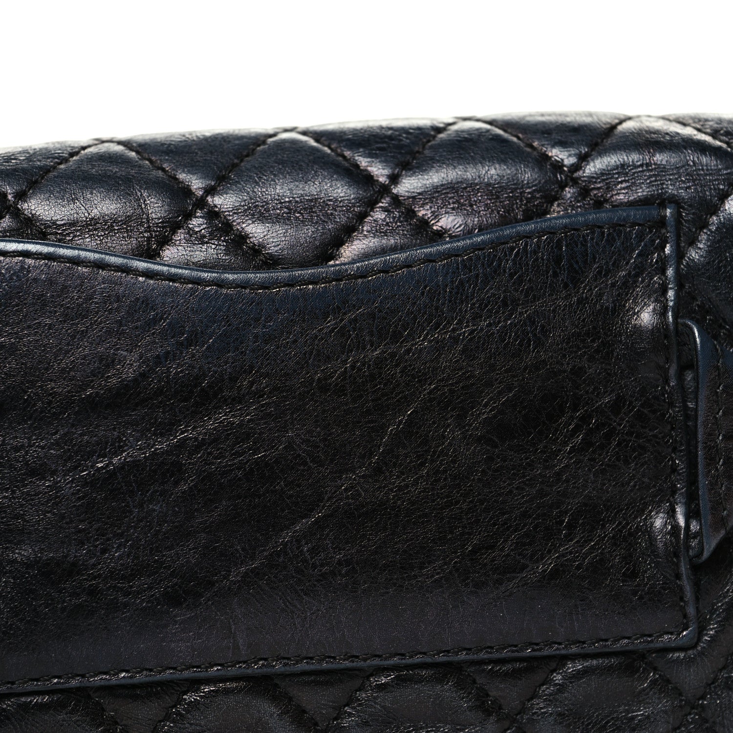 Chanel Glazed Aged Calfskin Quilted 2.55 Reissue Flap Belt Bag Clutch Black 12 of 13
