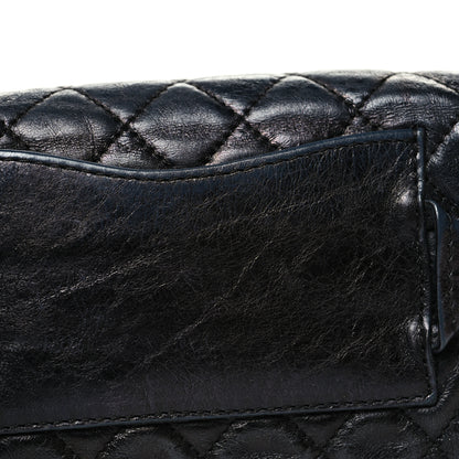 Chanel Glazed Aged Calfskin Quilted 2.55 Reissue Flap Belt Bag Clutch Black 12 of 13