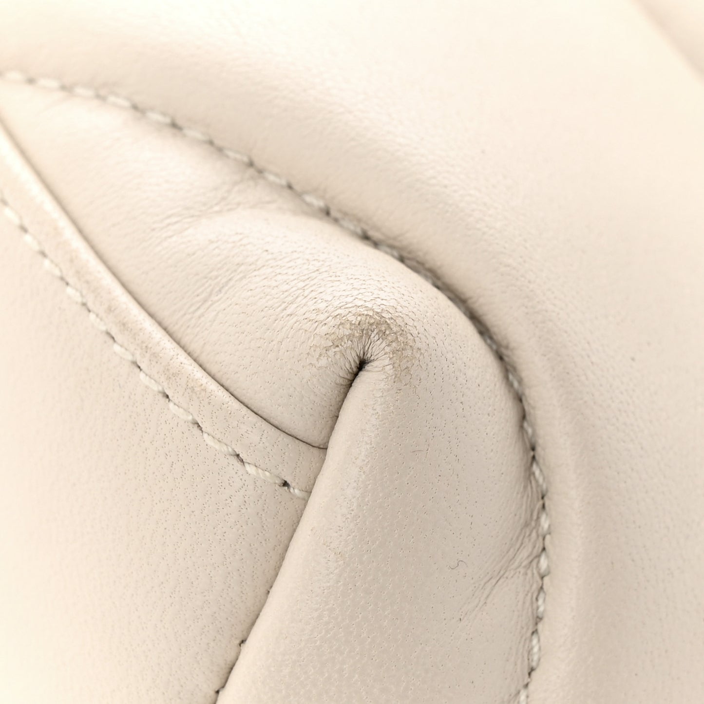 Lambskin Quilted Small Loulou Puffer Monogram Chain Satchel Crema Soft
