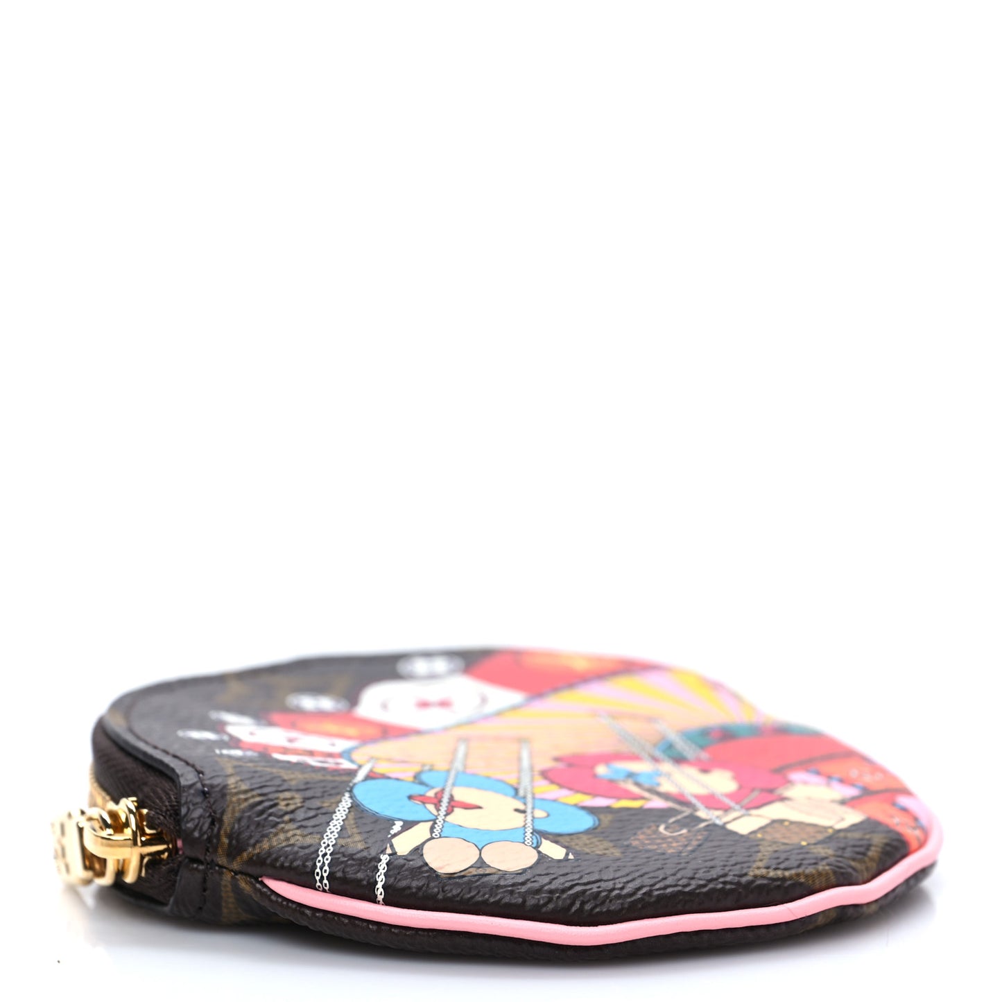 Monogram 2020 Christmas Animation Swing Ride Round Coin Purse Pink Poppy