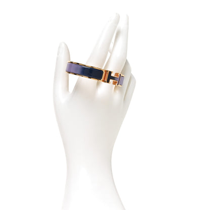 Hermes Enamel Narrow Fusion Clic Clac H Bracelet PM Lilas Ultramarine 2 of 4