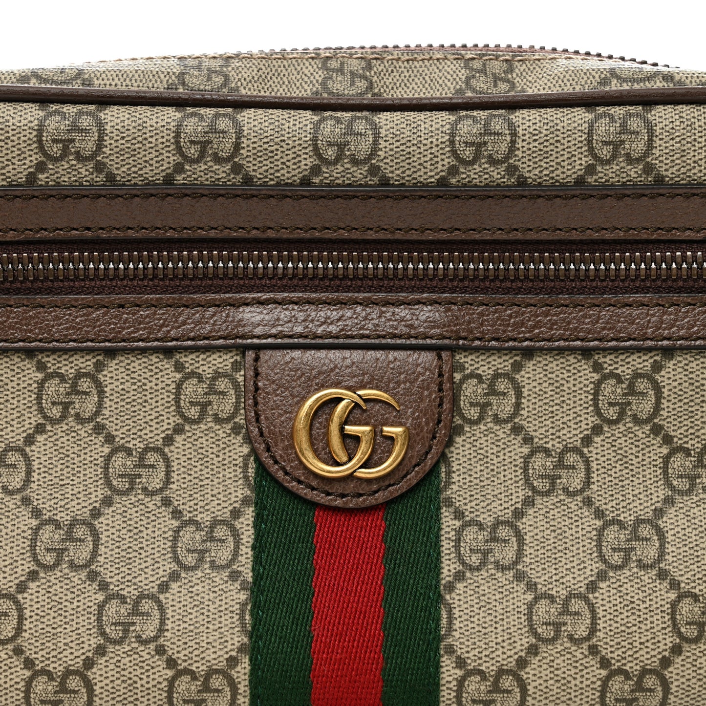 Soft GG Supreme Monogram Medium Ophidia Belt Bag Dark Brown