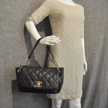 Chanel Calfskin Quilted Retro Chain Flap Black 2 of 9