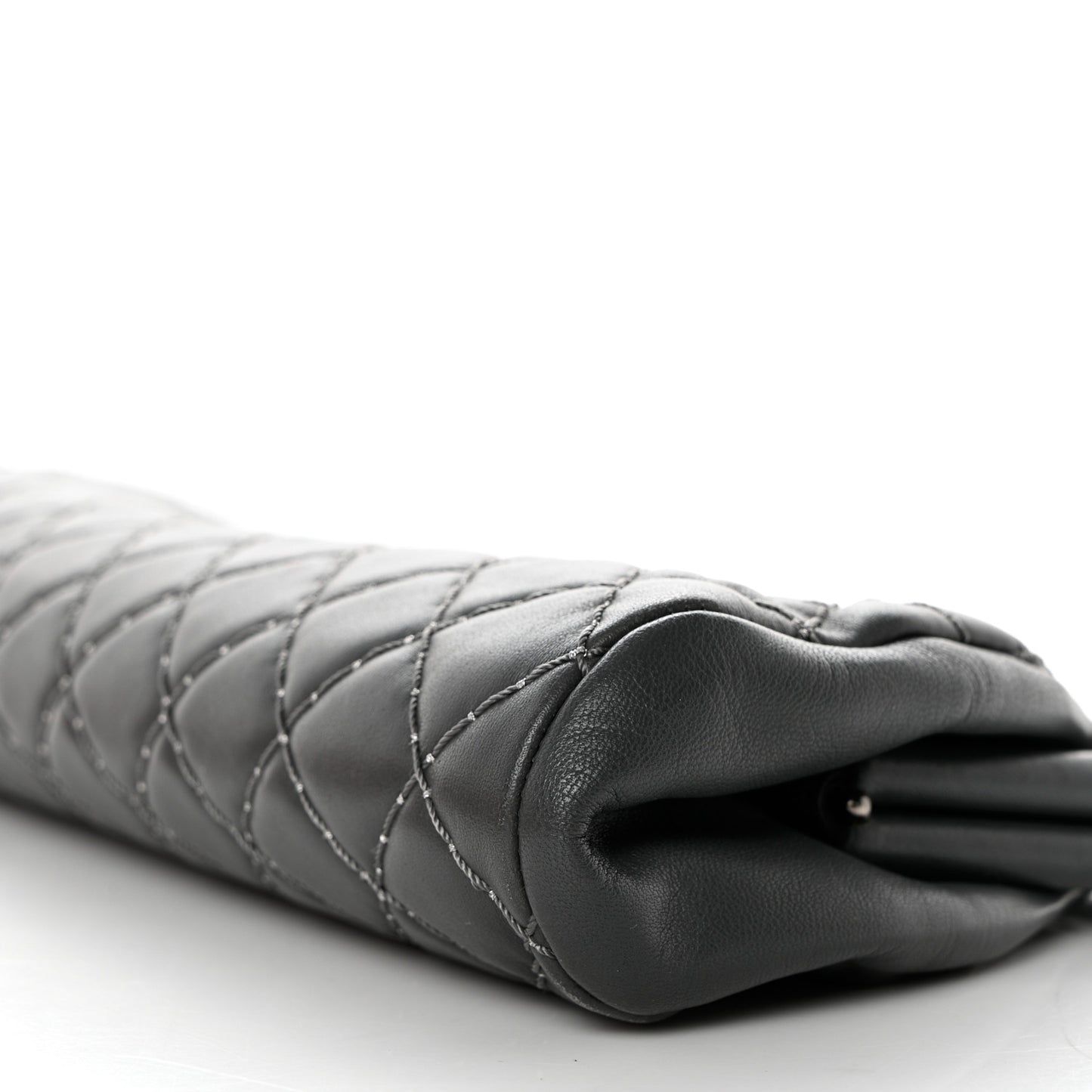 Lambskin Stitched Timeless Clutch Grey