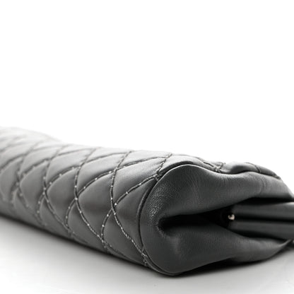 Chanel Lambskin Stitched Timeless Clutch Grey 9 of 9