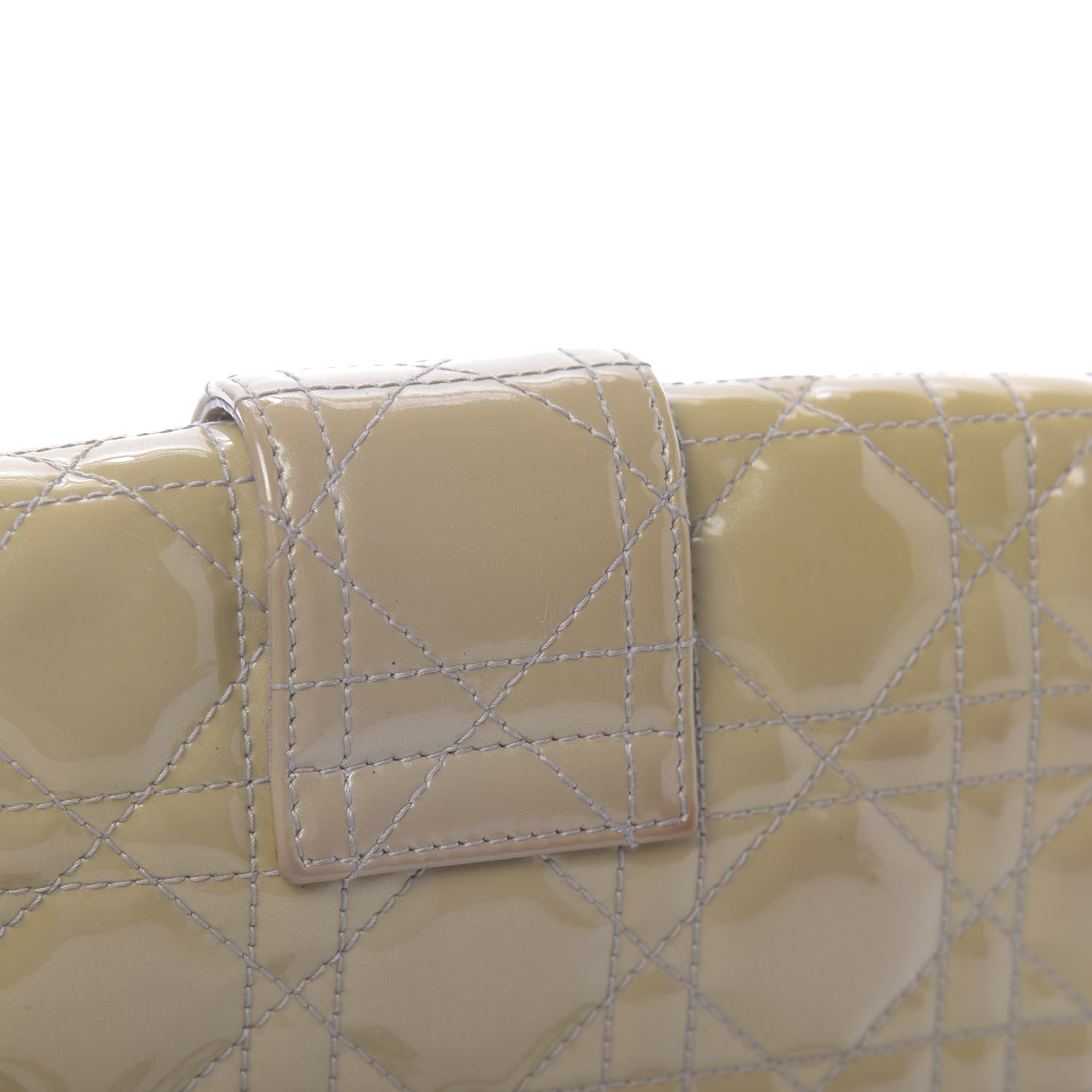 Christian Dior Patent Cannage New Lock Pouch Beige 12 of 13
