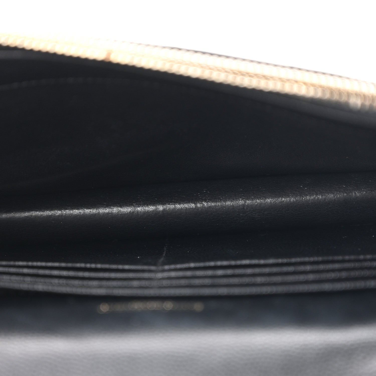 Saint Laurent Grain De Poudre Matelasse Chevron Monogram Envelope Chain Wallet Black 5 of 12