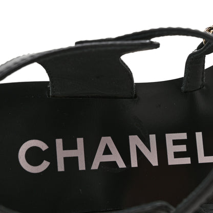 Chanel Calfskin Multi Chain CC Sandals 37 Black 37 Black 8 of 10