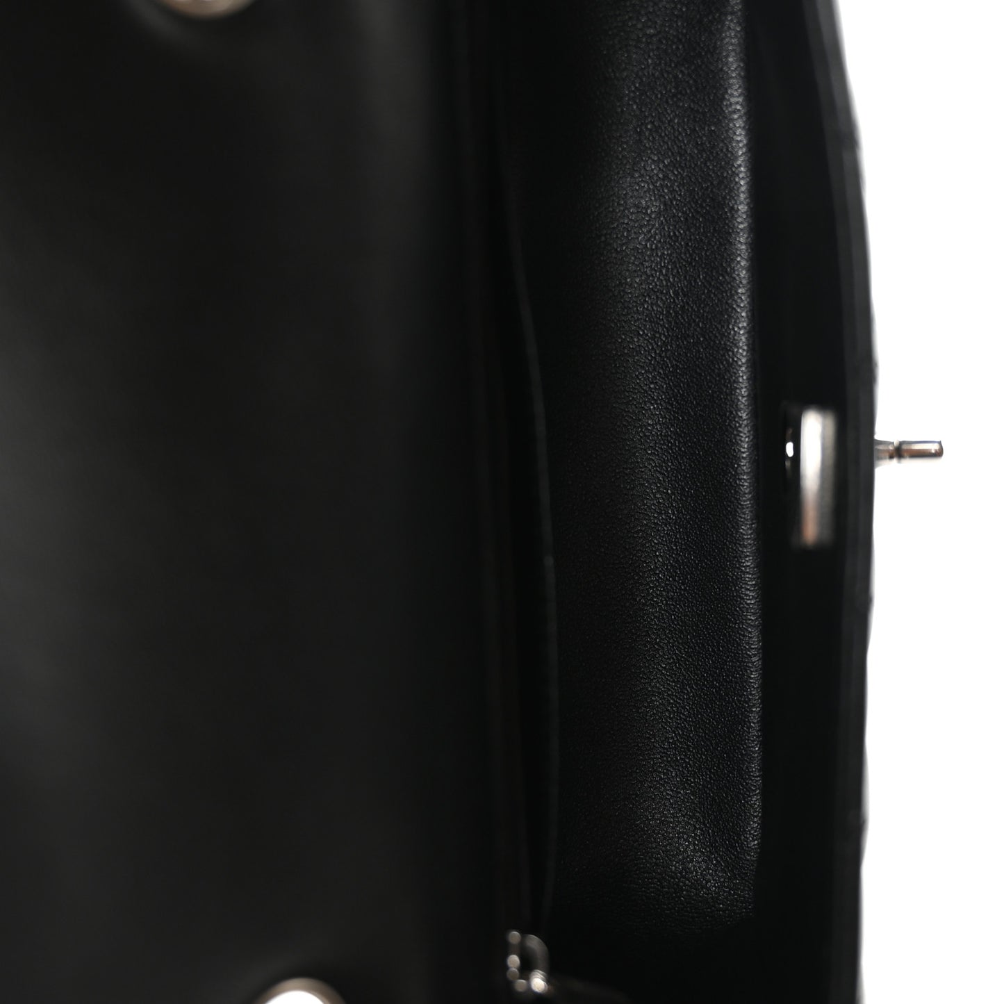 Lambskin Quilted Mini Rectangular Flap Black