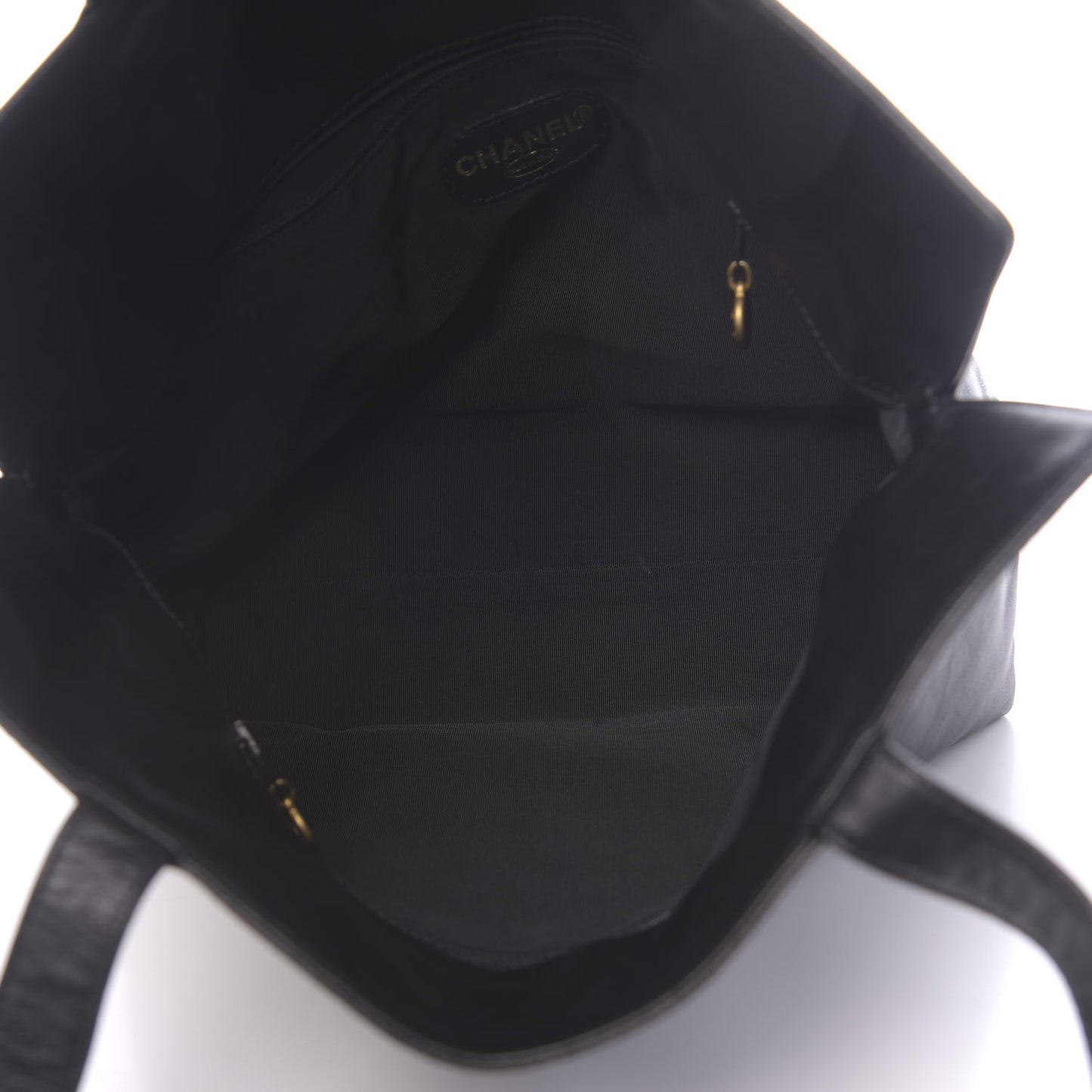 Lambskin CC Stitched Tote Black