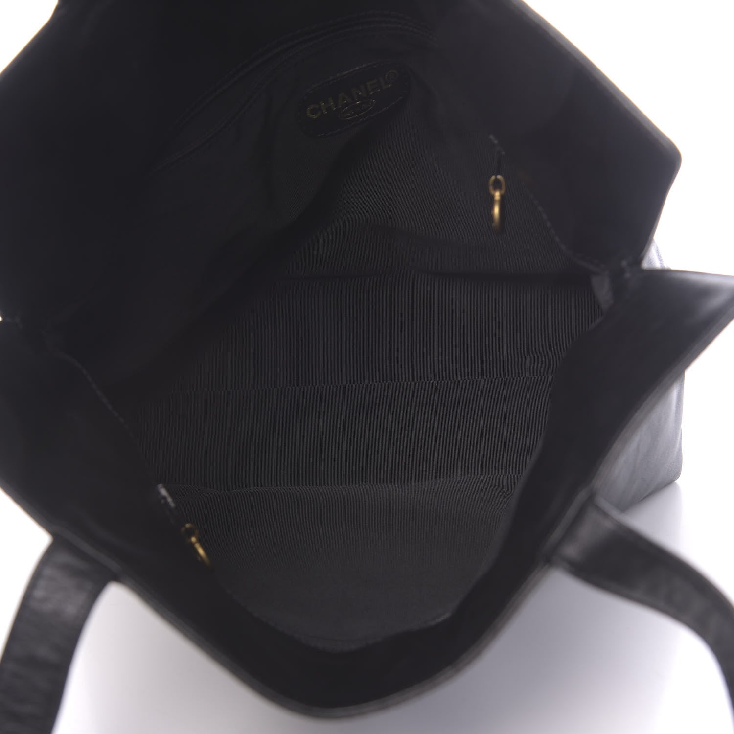 Chanel Lambskin CC Stitched Tote Black 5 of 16