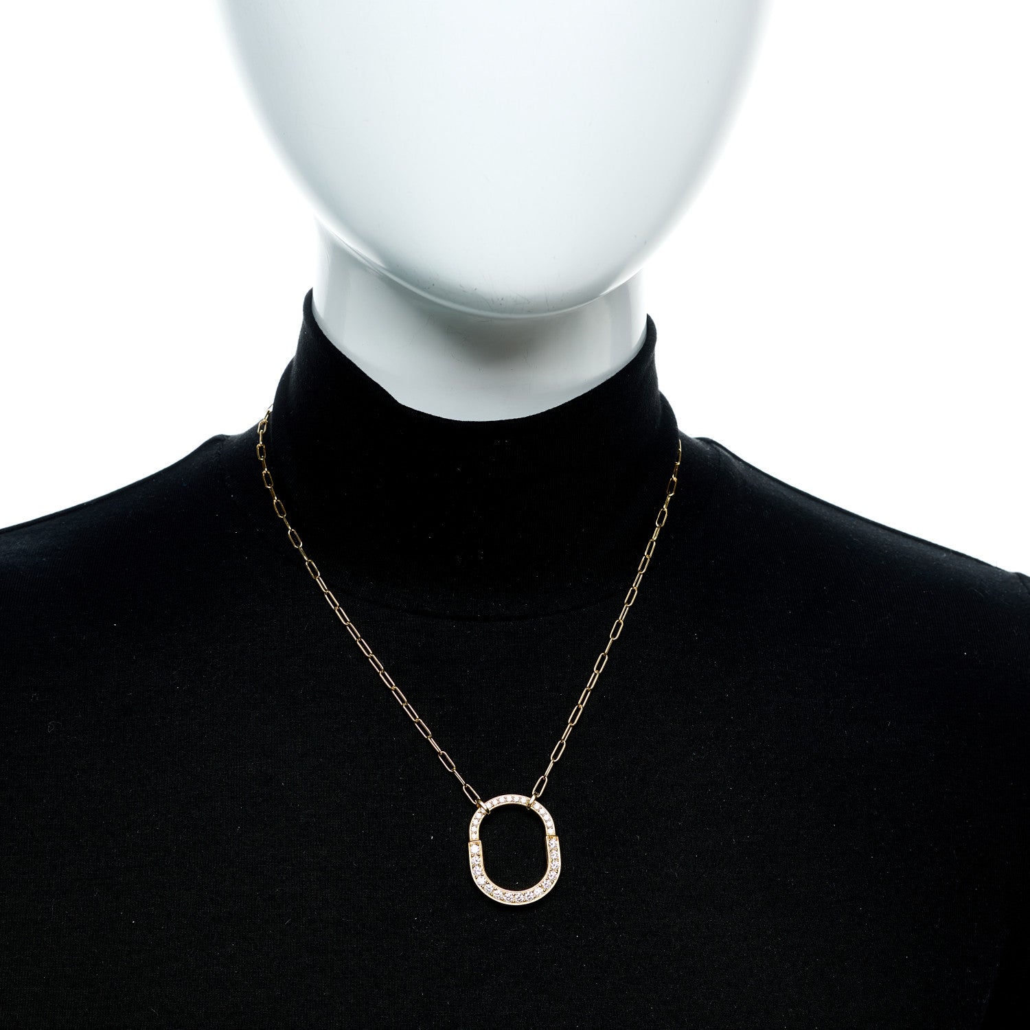 Tiffany 18K Yellow Gold Diamond Medium Lock Pave Pendant Necklace 6 of 6