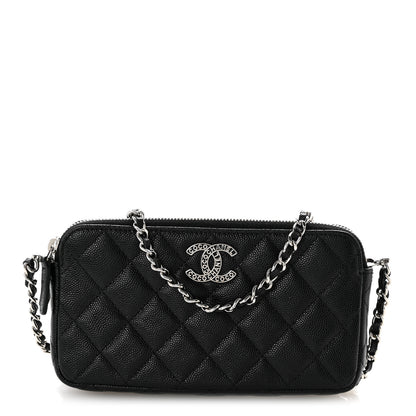 Chanel Caviar Quilted Logo Small Clutch With Chain Black 1 of 13