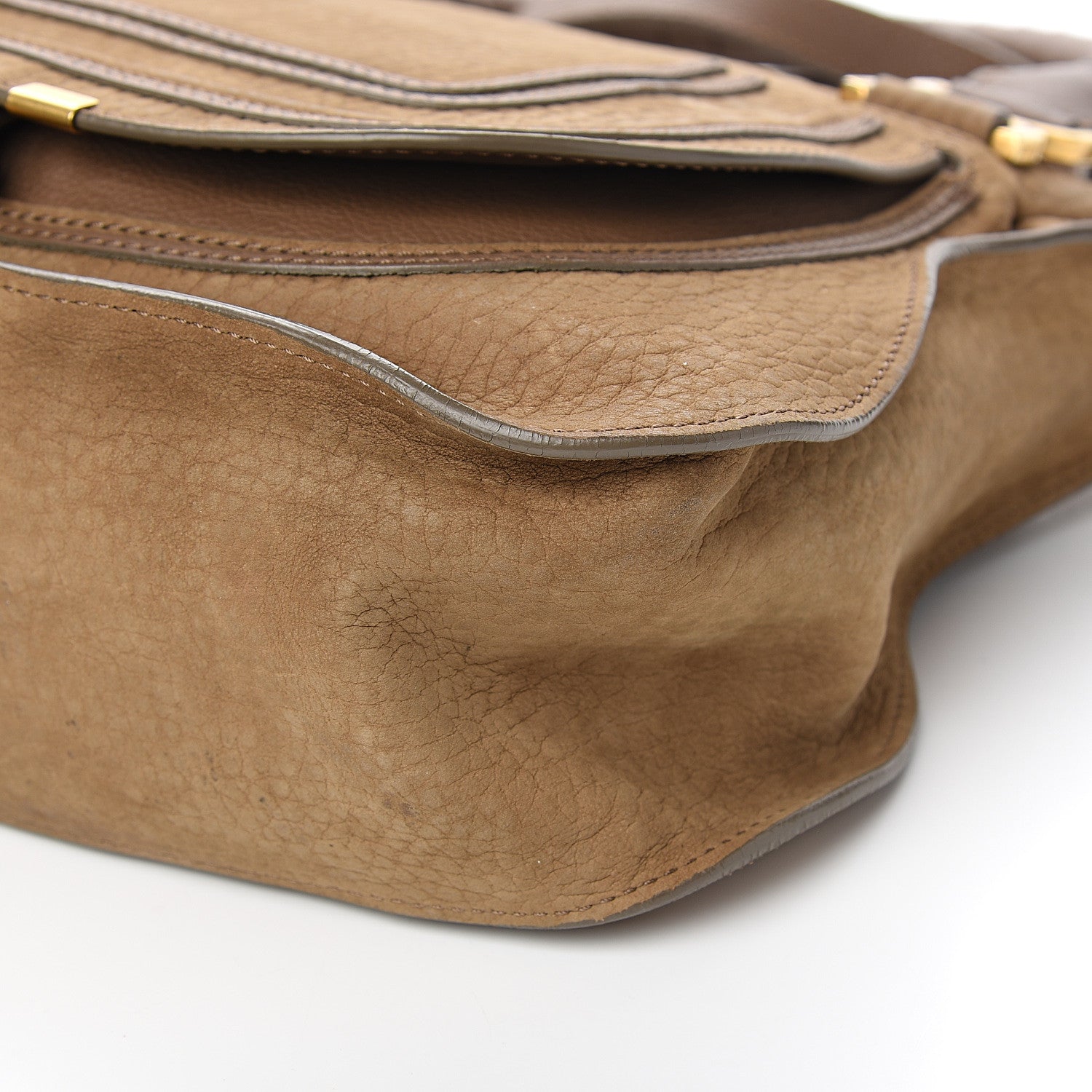 Chloe Nubuck Calfskin Medium Marcie Satchel Nut 8 of 11