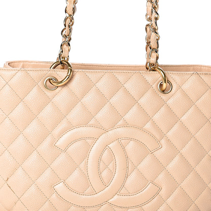 Chanel Caviar Quilted Grand Shopping Tote GST Beige 8 of 10