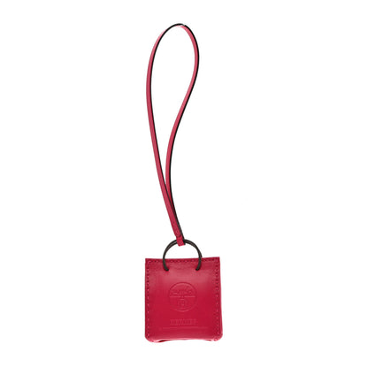 Hermes Milo Lambskin Swift Shopping Bag Charm Rose Mexico 1 of 3