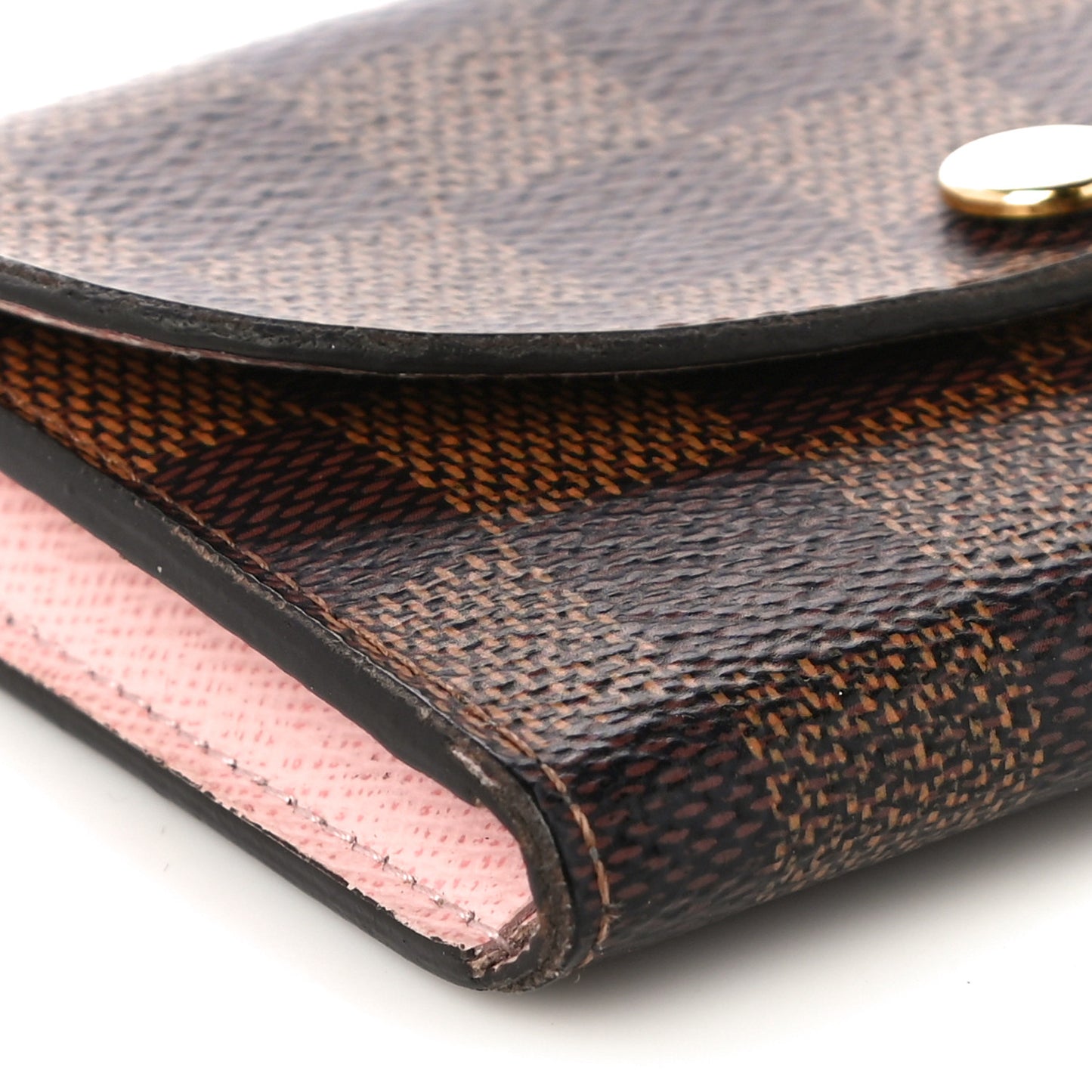 Damier Ebene Rosalie Coin Purse Rose Ballerine