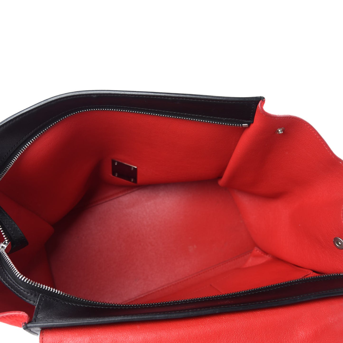 Pony Hair Smooth Calfskin Medium Tri-Color Trapeze Glacier Red Black
